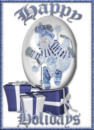 happy holidays blue globe presents graphics