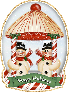 happy holidays snow globe snowmen myspace, friendster, facebook, and hi5 comment graphics