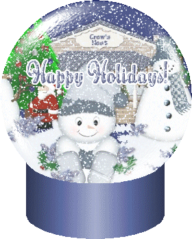 happy holidays snow globe myspace, friendster, facebook, and hi5 comment graphics
