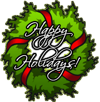 happy holidays wreath myspace, friendster, facebook, and hi5 comment graphics