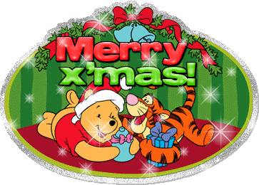 merry x'mas from winnie the pooh and tigger graphics