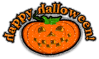 happy halloween jackolantern glitter myspace, friendster, facebook, and hi5 comment graphics