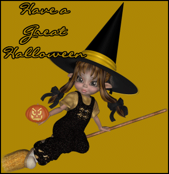 have a great halloween girl witch graphics