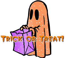 trick or treat ghost costume myspace, friendster, facebook, and hi5 comment graphics