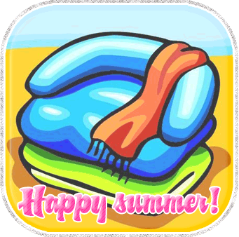 happy summer beach towels graphics