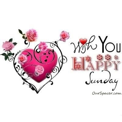 Pink viney heart, wish you a happy Sunday graphics